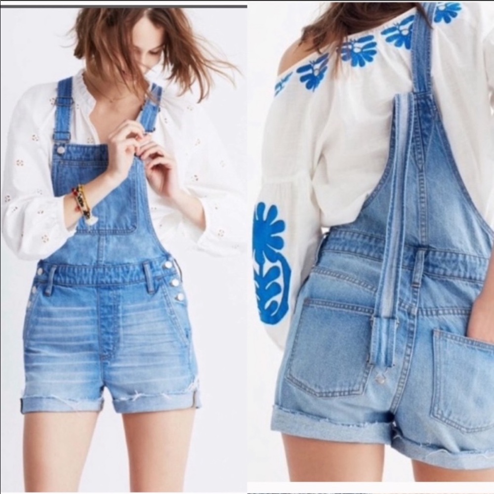 Madewell Jean Short Overalls Sz SMALL